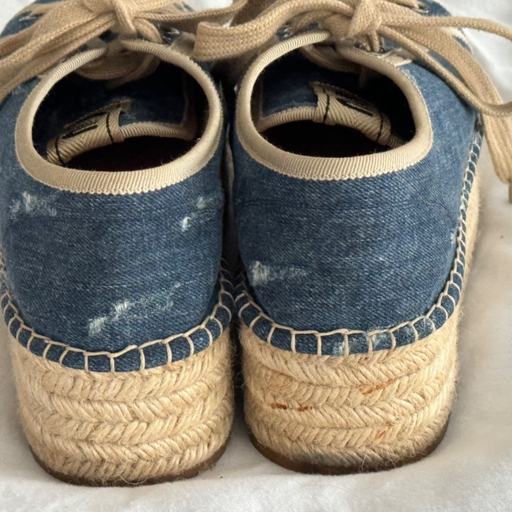 Miu Miu Denim Platform Espadrilles Eu39 - image 2